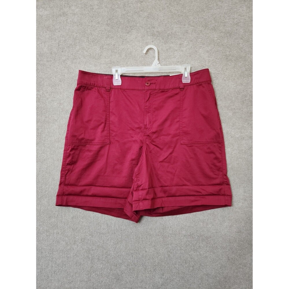 Lane Bryant The Softest Collection Shorts Womens 18 Burgundy Stretch NEW